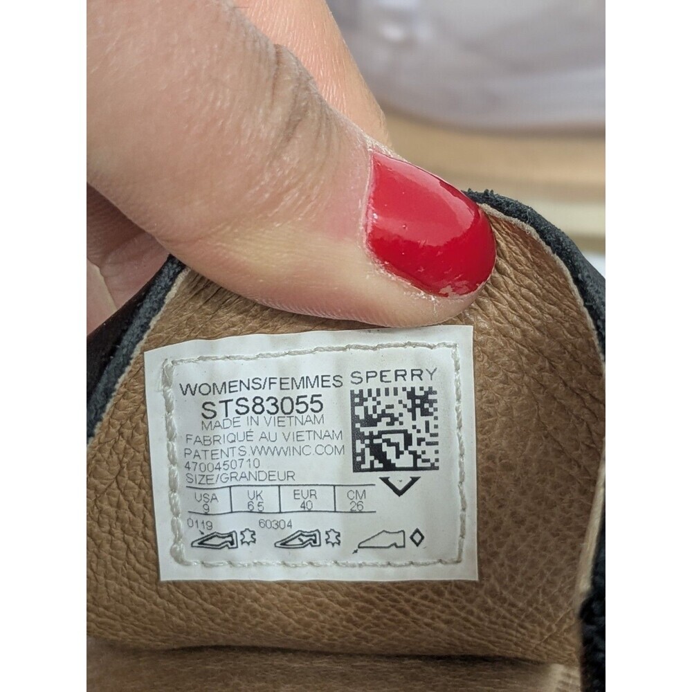 SPERRY TOP-SIDER SZ 9 BLACK ANCHOR EMBOSSED LEATHER SANDAL BEACH VACATION - Picture 6 of 8